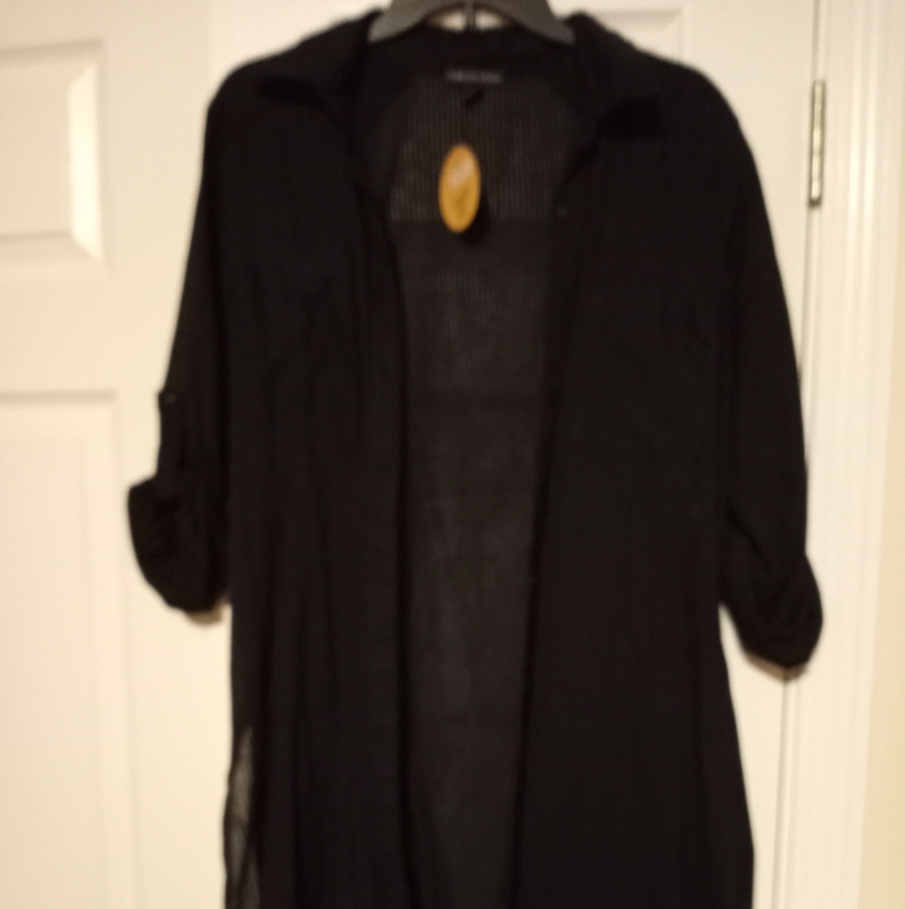 Black long shirt dress